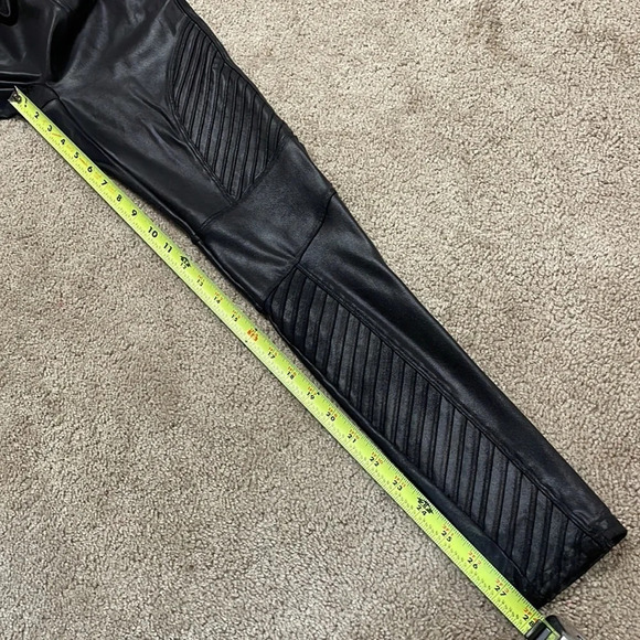 Spanx Faux Leather Moto Leggings Black Small - Picture 15 of 16